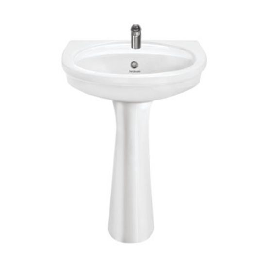 Hindware Wall Basin Delta With Pedestal Ivory Online Hardware Store 