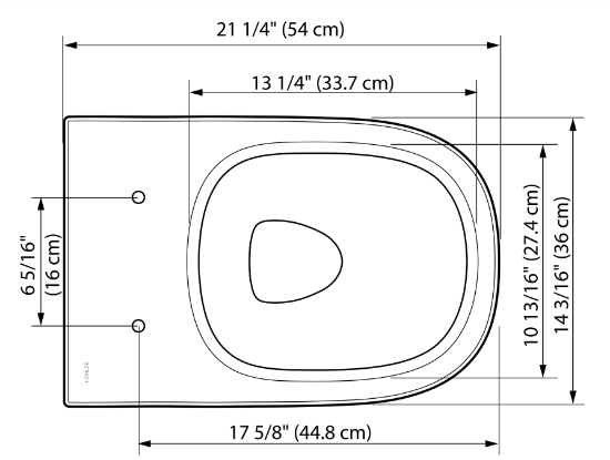 Picture of KOHLER: Reach Semi Skirt Wall Hung Toilet: White