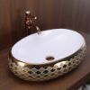 Picture of TOYO: Art Basin 60X40X16CM: White & Rose Gold