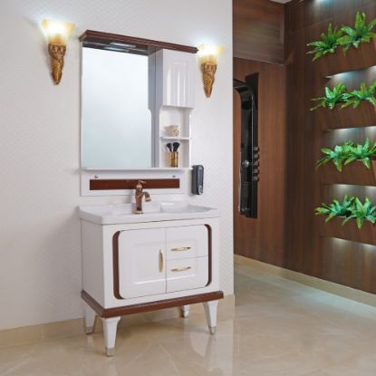 Picture of TOYO: Bathroom Vanity 810X470MM: White & Copper