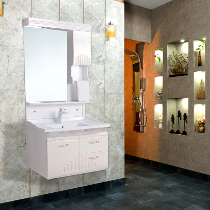 Picture of TOYO: Bathroom Vanity 800X470MM: White & Ivory Texture
