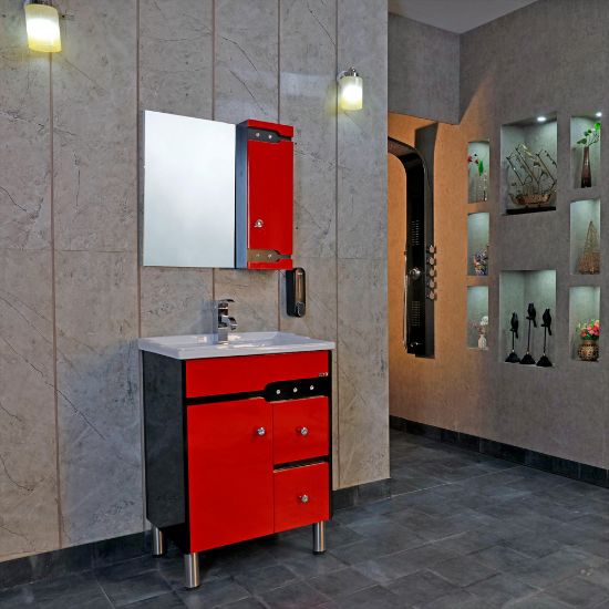 Picture of TOYO: Bathroom Vanity 610X460MM: Red & Black