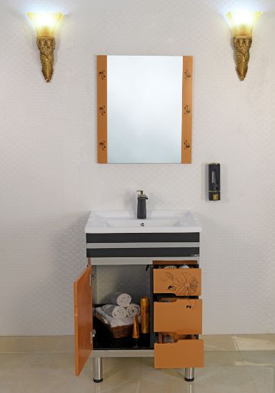 Picture of TOYO: Bathroom Vanity 610X470MM: Black & Saffron