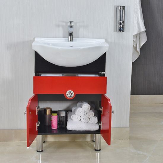 Picture of TOYO: Bathroom Vanity 560X430MM: Black & Red